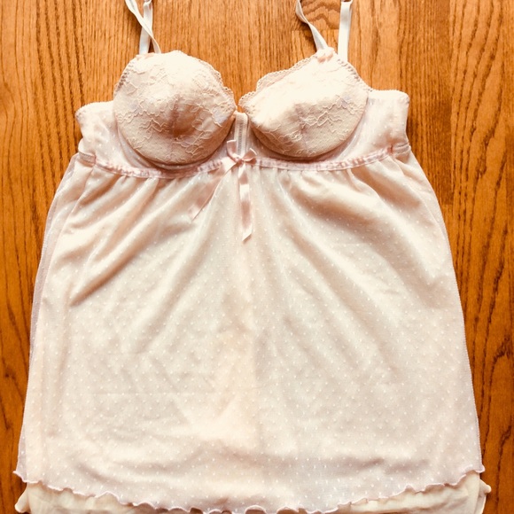 Linea Donatella S bridal lace pink babydoll slip - Picture 1 of 5